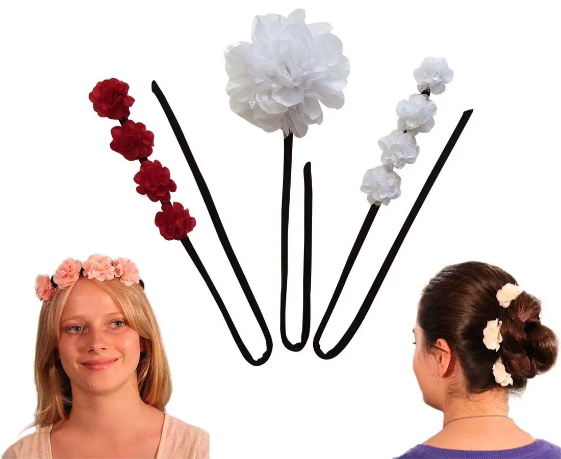 Buy 5 Uses Hair Flower Crown Headband Hair Bun Maker Necklace