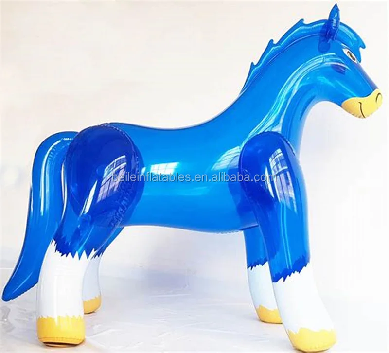 Customized Pvc Inflatable Cartoon Blue Horse - Buy Inflatable Horse ...