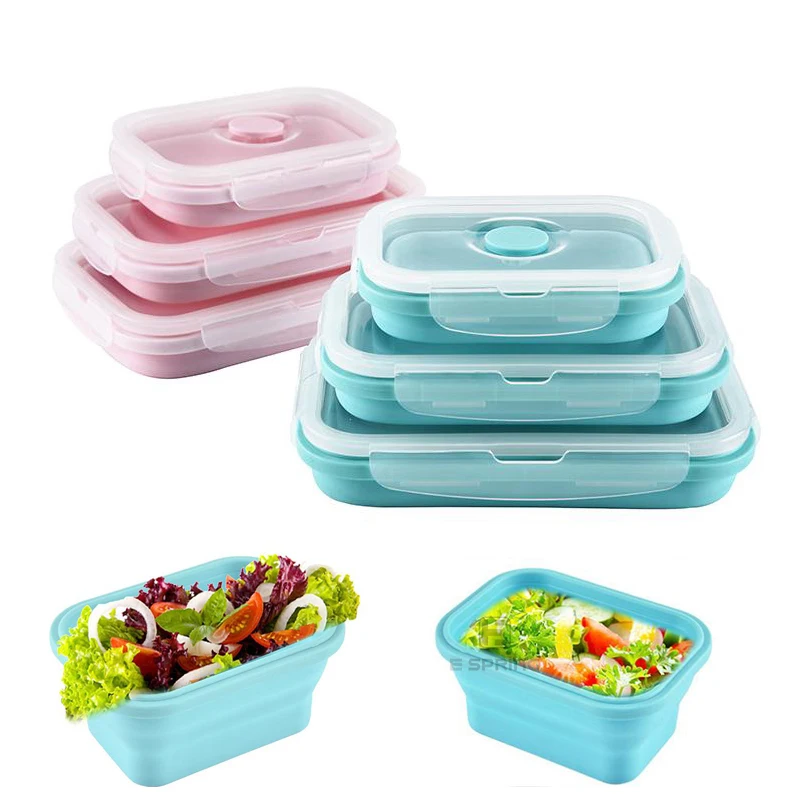 

FREE SHIPPING 1200ML Big Size Silicone Food Storage Box, According to pantone color