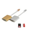 Hot selling metal head 2 in 1 fast speed 3.1 type-c SD/TF card reader converter adapter for notebook ipad