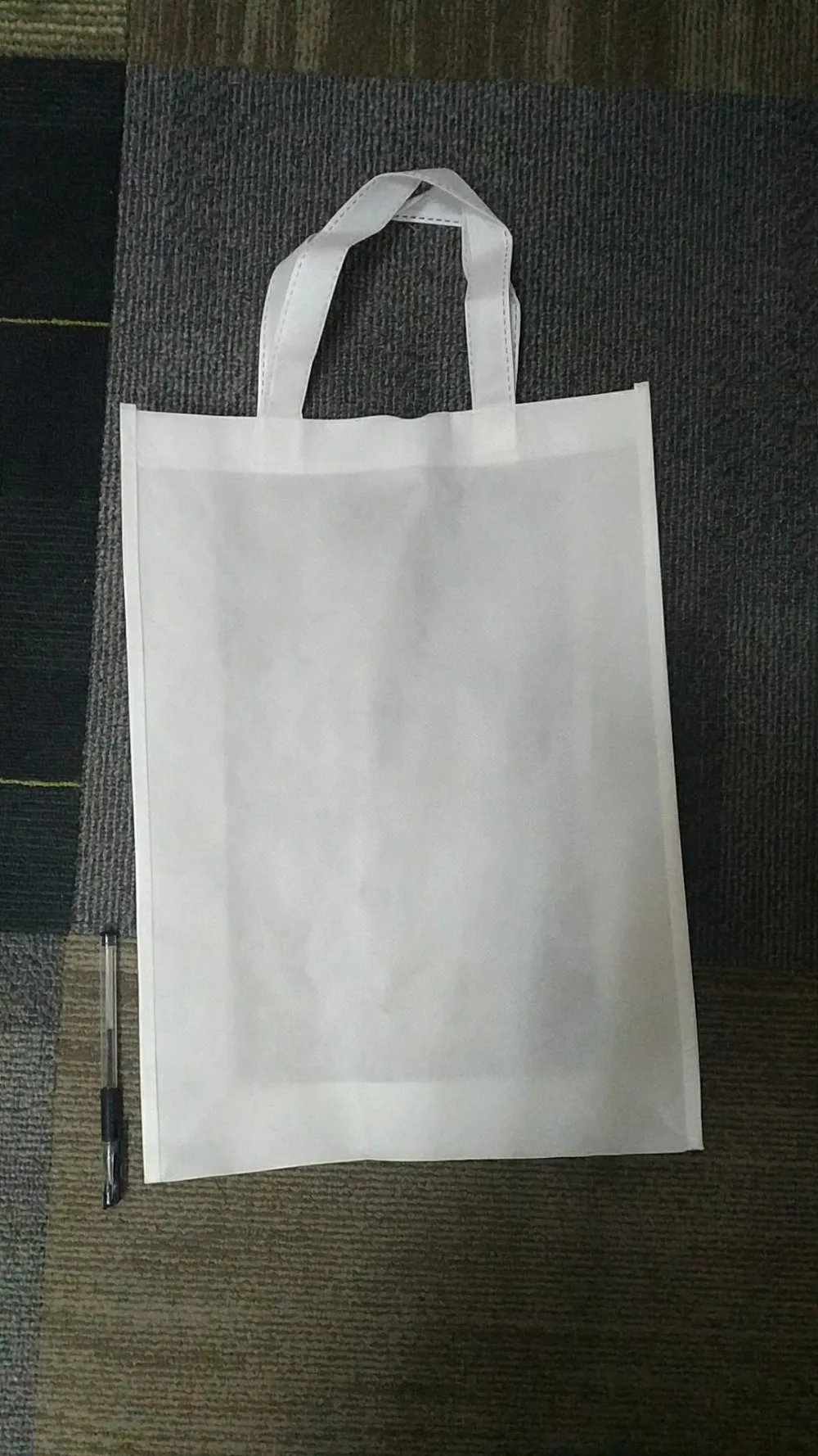 50Pcs 38x40cm White Sublimation Blank Shopping Bag DIY Heat Press Non-Woven Bag 