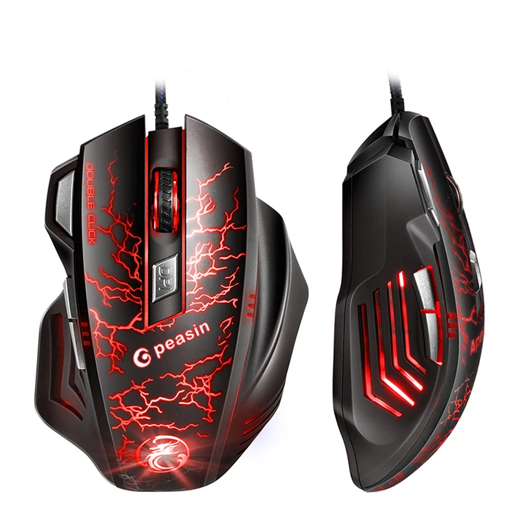 

7 Keys Mouse Gaming with Colorful Breathing Light 1600 DPI Wired Gaming Mouse for Computer, N/a