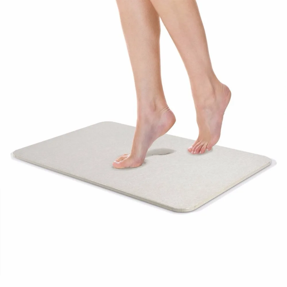 Diatomaceous Mud Water Absorbing Bath Mat, Quick Drying Bathroom