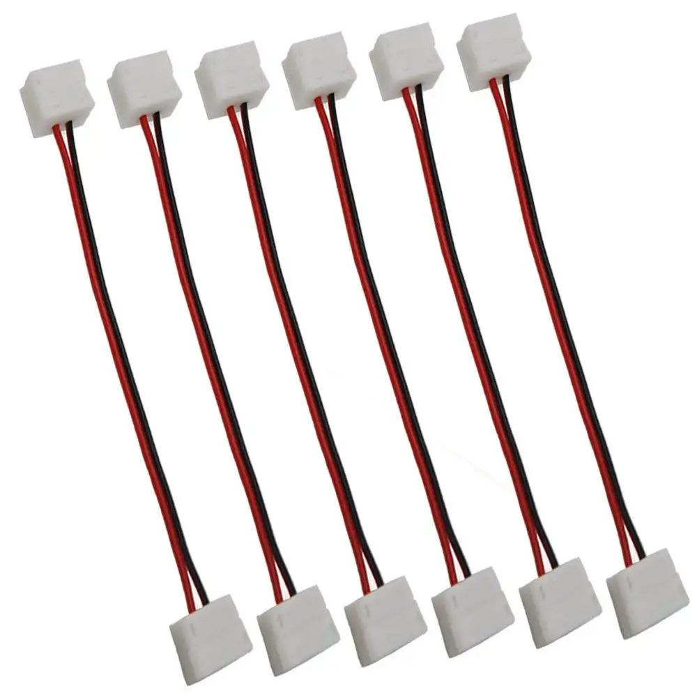 (Lot of 6)SpiritLED Waterproof Strip Light Connector,2 Pins 10mm wide,SMD3528 SMD5050 SMD3014 SMD5630 Single Color LED Strip to Strip Connector (6, Wideness 10mm)
