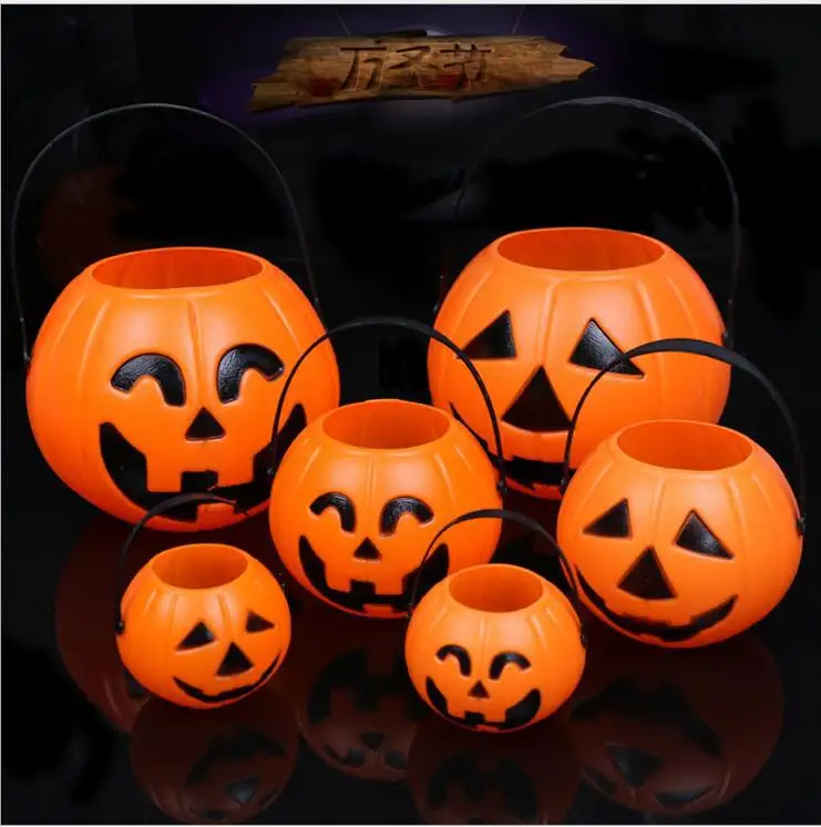 Wholesale Halloween Pumpkin Candy Bucket Halloween Plastic Portable Pumpkin Bucket Buy