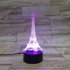 3d stereoscopic visual acrylic Mini Eiffel Tower led desk lamp table lamp with usb port