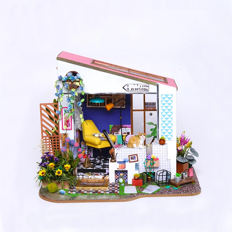 

Robotime Rolife Wood Crafts Lily's Porch 3D Wooden Assembly Puzzle Toys Diy Miniature Doll House