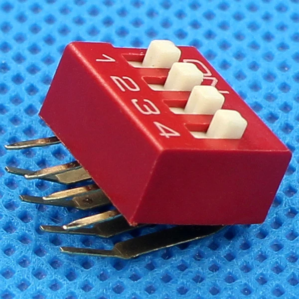 Red/Blue 1~12 Position Plastic Piano Type DP SERIES Dip Switch Remote Control
