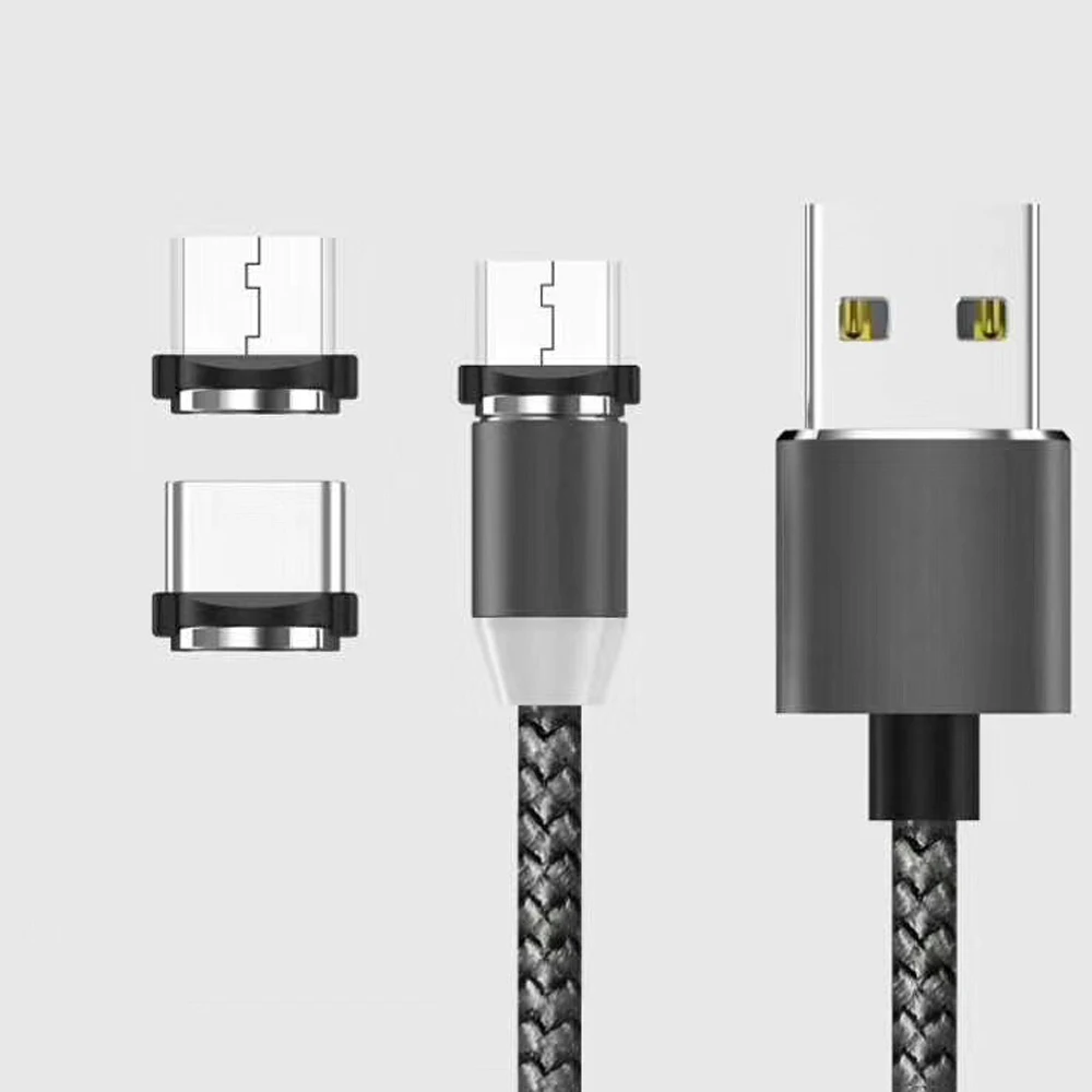 LED Magnético Cable & Cable Micro USB y USB cargador de Nylon Trenzado Cable de tipo C 