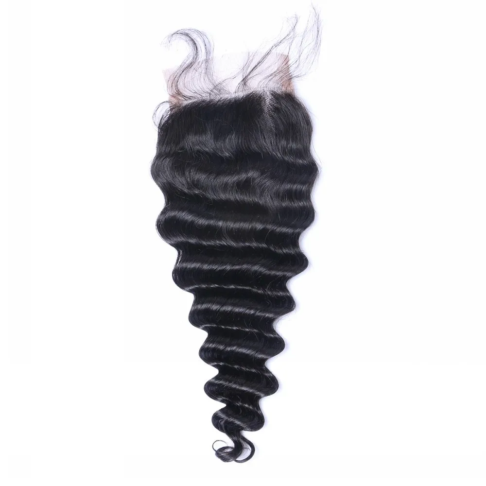 

Original human hair best quality deep wave closure hair weaving unprocessed wholesale virgin hair bundles, Natural black &can be customized