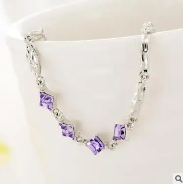 

Jenia Simple and Elegant White Gold Plated Stellux women Colorful Austrian Crystal Bracelet