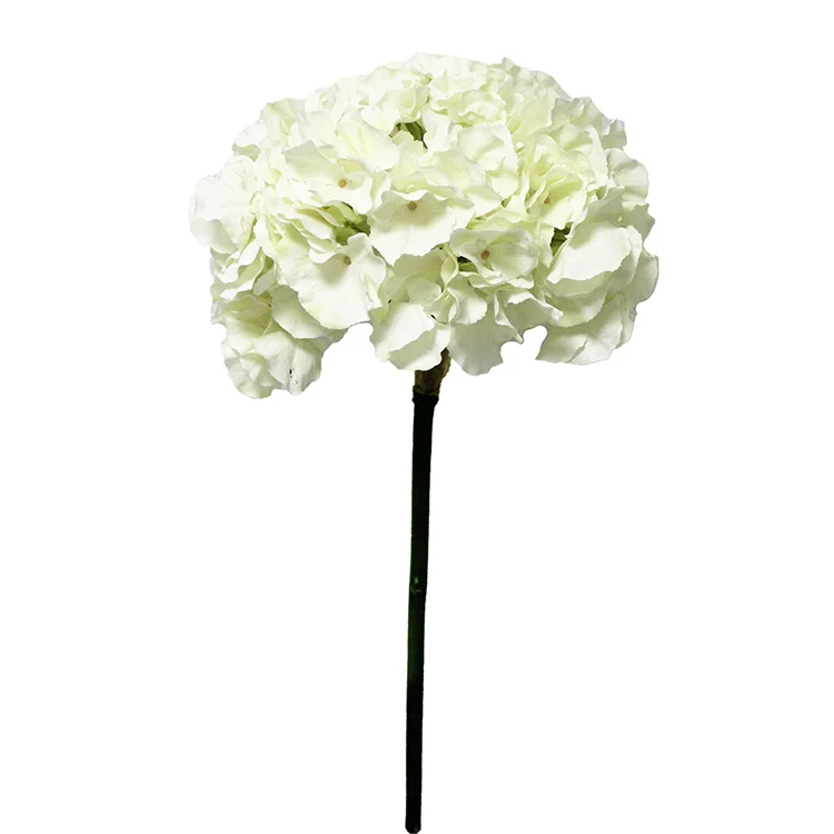 

High end quality home garden party fabric white single stem silk hydrangea artificial flower silk artificial flowers for wedding, White,pink, cream,green, red, etc.