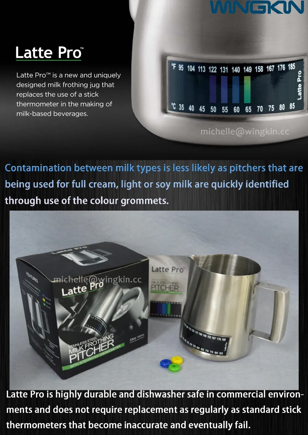 Thermometer Sticker Frothing Jug Indicating Milk Temperature Buy