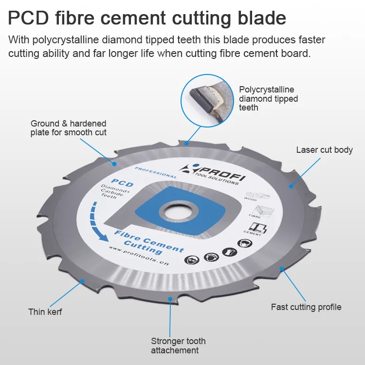12 Inch Polycrystalline Pcd Diamond Tipped Hardie Fiber Cement Saw