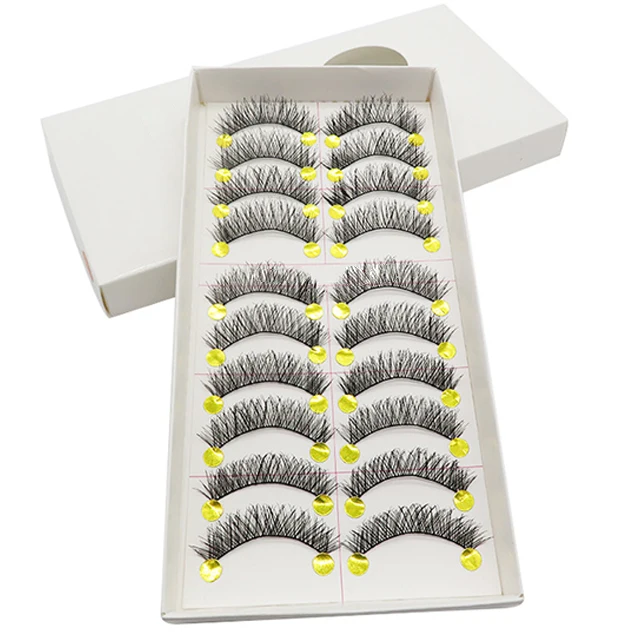 

Wholesale 10 Pair Fake Eyelashes Natural Long False Lashes, Natural black