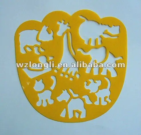 
Custom shaped PP plastic DIY painting drawing stencil set for kids 