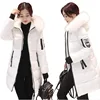 Plus Size Winter Cotton Coat Fur Collar Long Slim Quilted Jackets Zipper Warm Outwear Women Coat