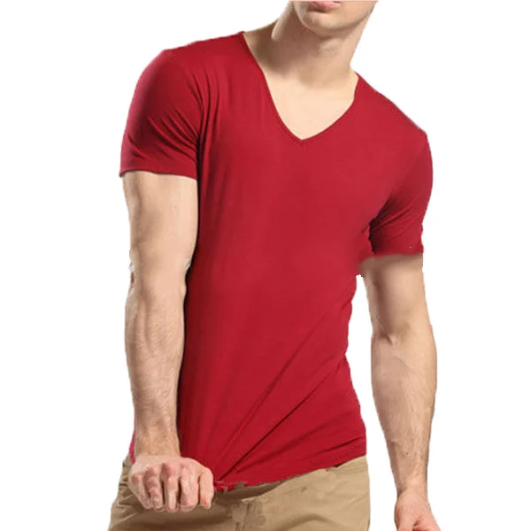 v neck stretch t shirt