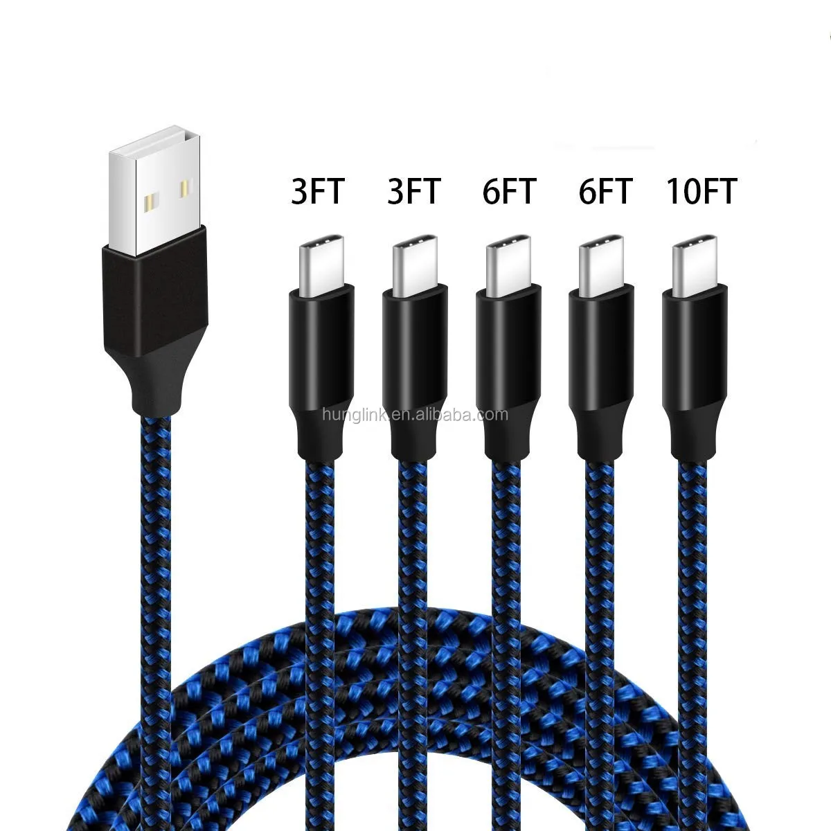 

2021 Shenzhen Date cable for mobile phone New OEM/ODM 5A fast charging braided 1m USB AM to type c cable