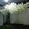 Arch style fiberglass artificial cherry blossom tree with sided spread canopy