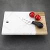 Rectangle Marble and Wood Cheese Board White