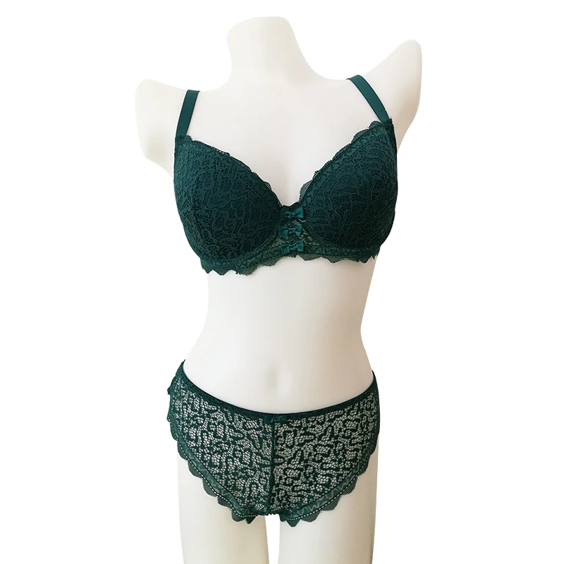 green bra and panty set