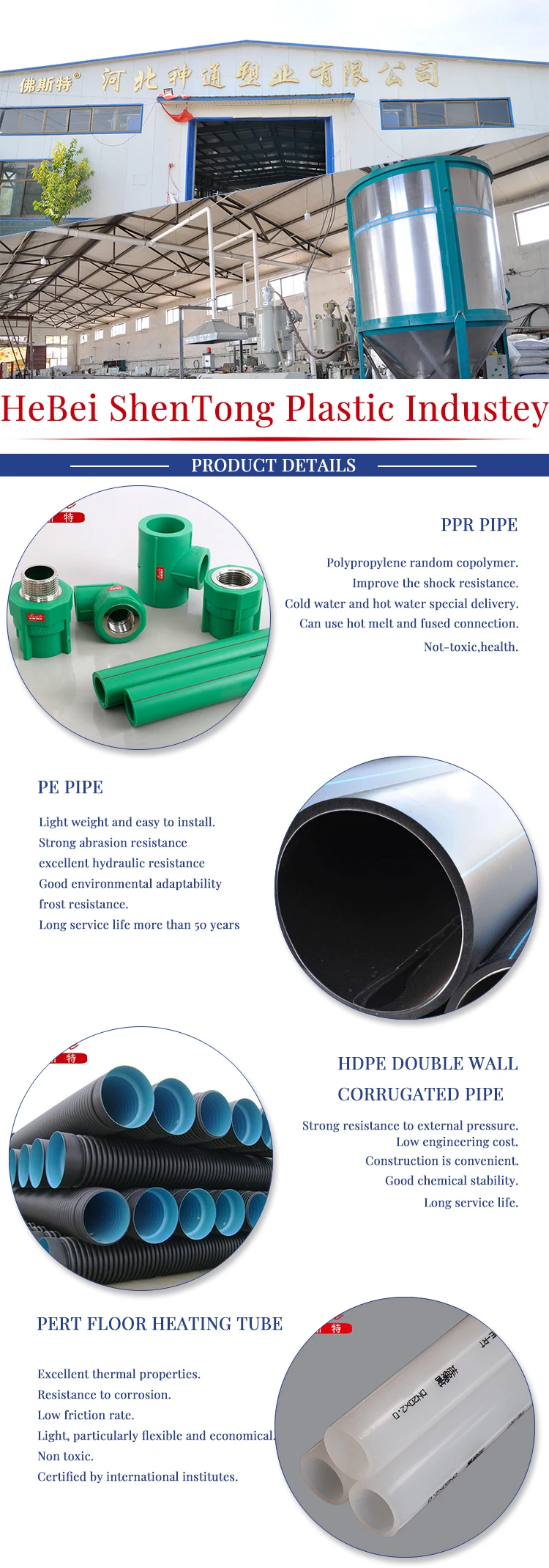 ISO 9001 Standard PPR Pipes and Fittings Made of Raw Material
