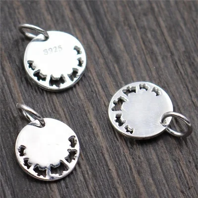 

Genuine S 925 Sterling Silver Dogs Charms Accessories Jewelry DIY Hollow Animal Jewellery Handmade Small Round Pendants, N/a