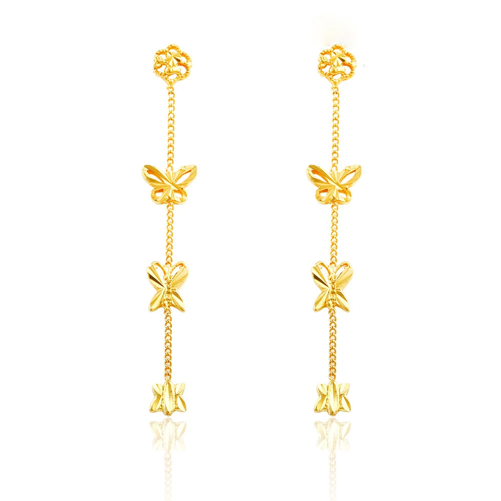 

xuping dubai 24 k gold earrings design simply to women, long wedding fashion earrings