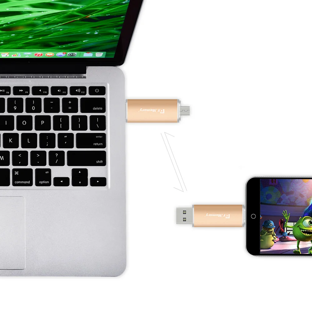 Most Popular OTG USB Flash Drive Enclosures 16gb 32gb USB 2.0 3.0 Good Look Colour Gold - ANKUX.COM
