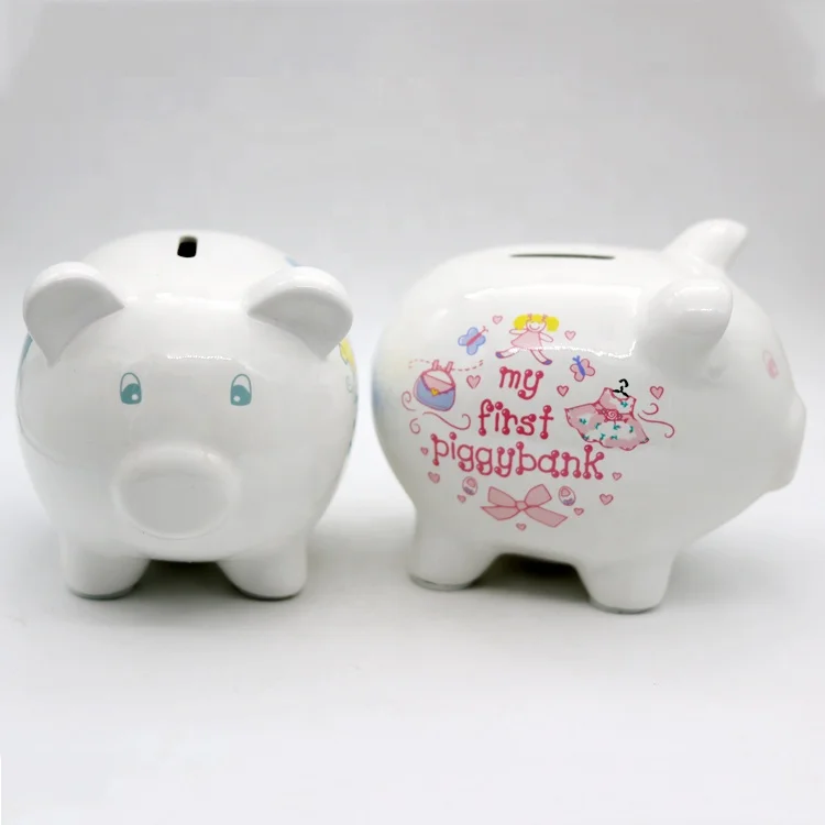
Wholesale custom cartoon ceramic pig piggy bank for children 