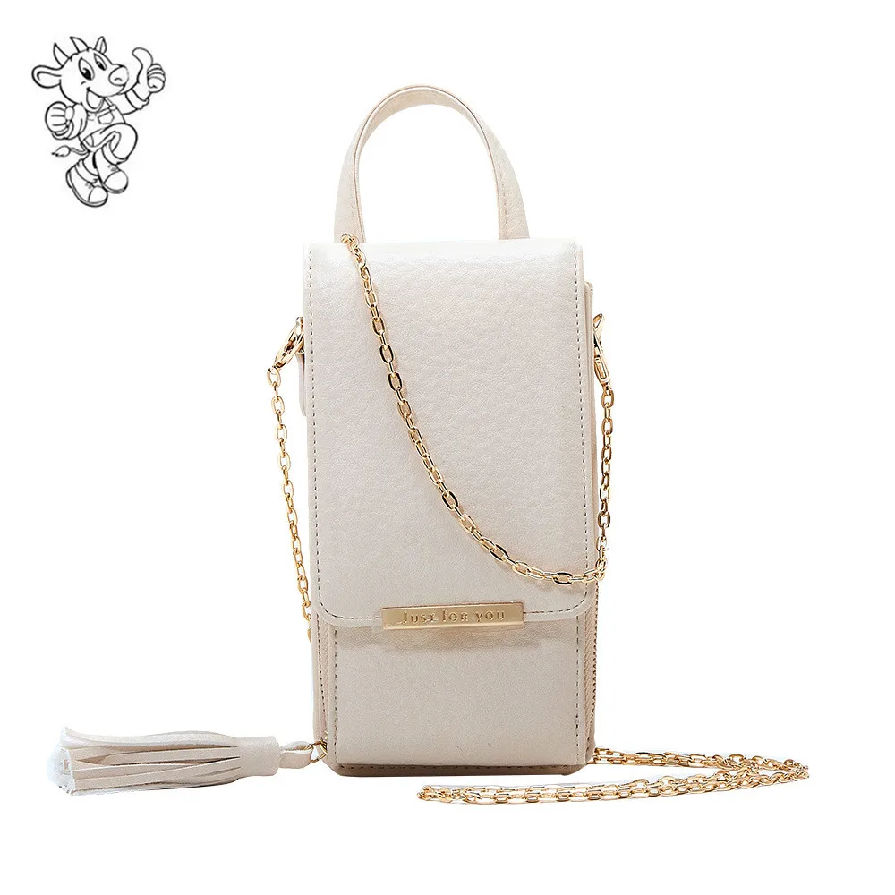 

Women shoulder bag Messenger chain mobile phone bag fashion tassel portable coin purse crossbody bag, Oem