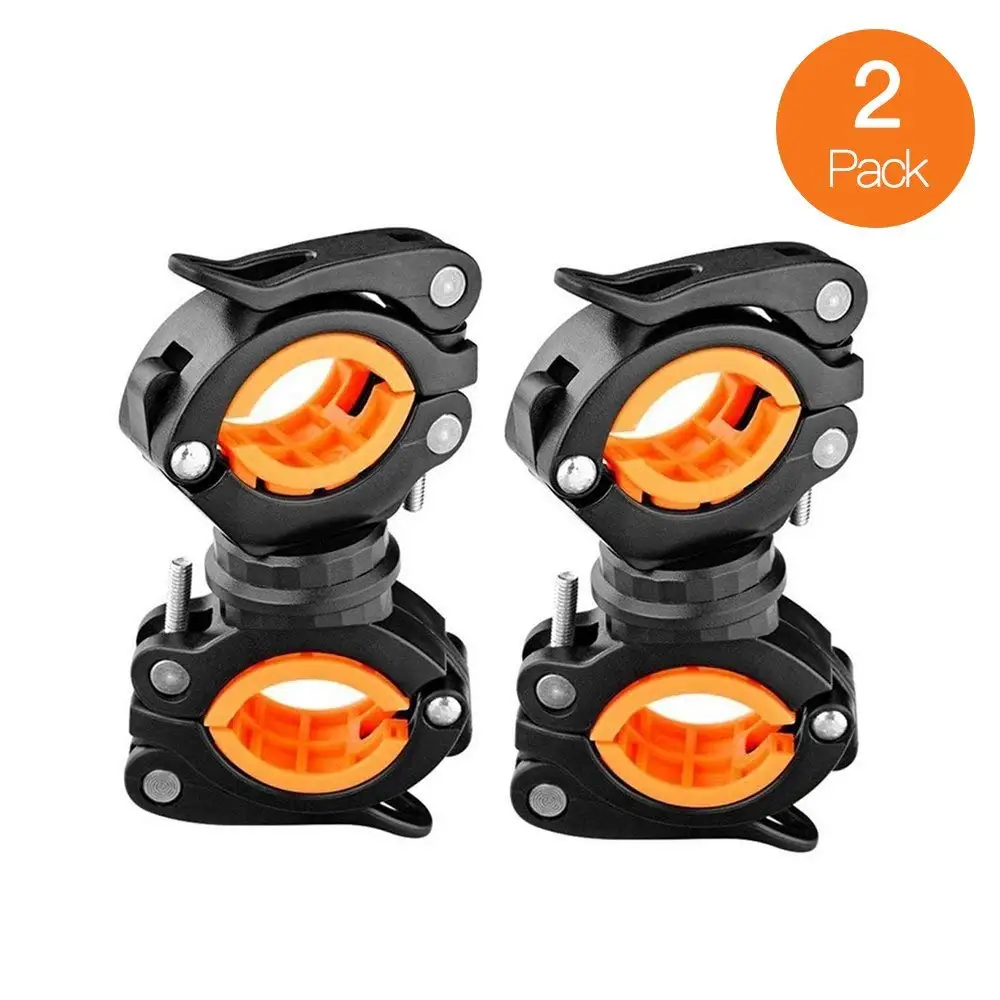 Bike LED Flashlight Mount Holder Lamp Stand Bicycle Torch Clip Clamp Black