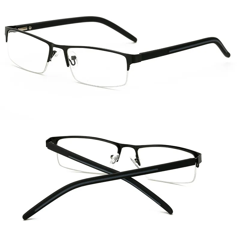 Metal Half Frame Reading Glasses Men Women Business Hyperopia Eyeglasses With Prescription 15 0899