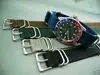 ALPHA GMT-MASTER BLUE/RED BEZEL MATTE DOUBLE RED DIAL WITH MILITARY BAND MANS WATCH