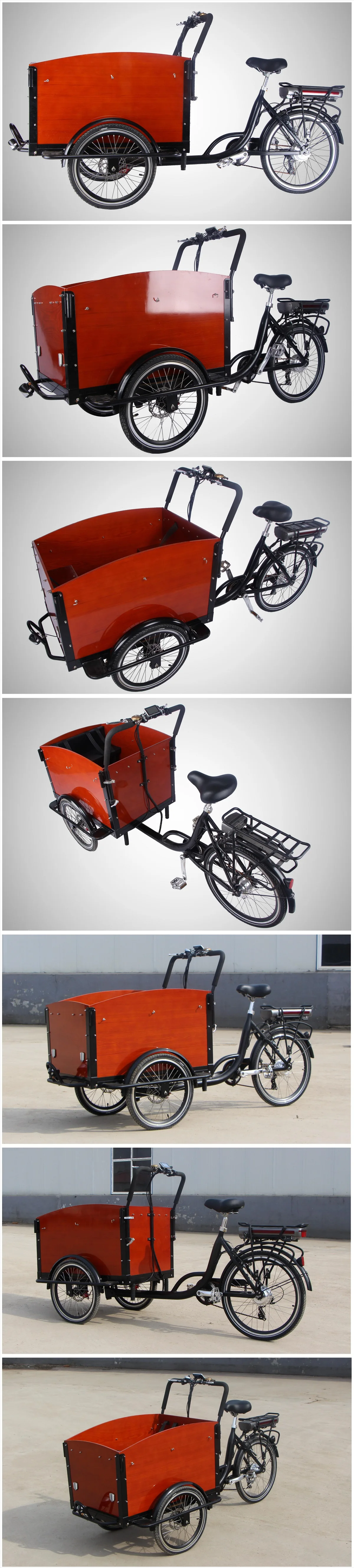 Dutch Popular Cargo Bike 3 Wheels Electric Tricycle Bakfiets with Carriage