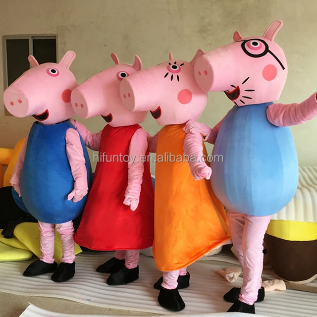 

Funtoys CE pink pig cartoon mascot costumes family