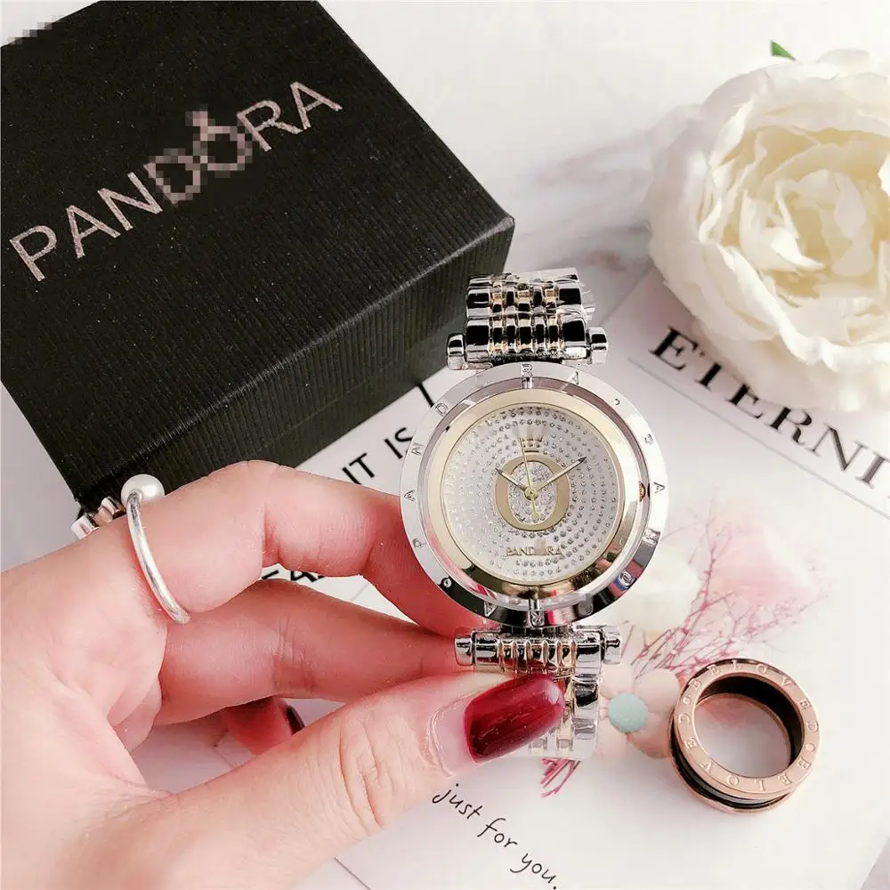

Pearl fashion Korean casual sports ladies watch cute girl literary simple big brand atmospheric dignified watch, Gold
