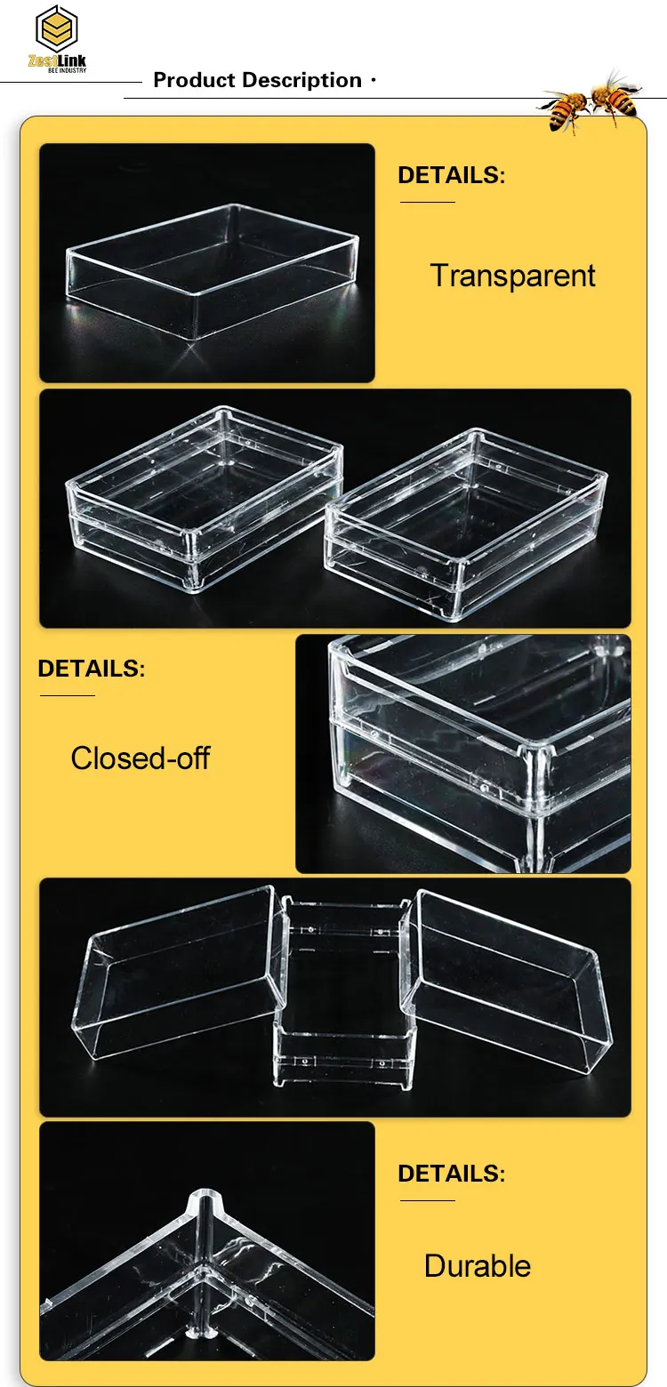 Square Shaped 250g Plastic Comb Honey Cassette/honey Comb Container/bee