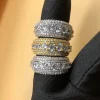 18k Gold Plated hiphop iced spinning Ring