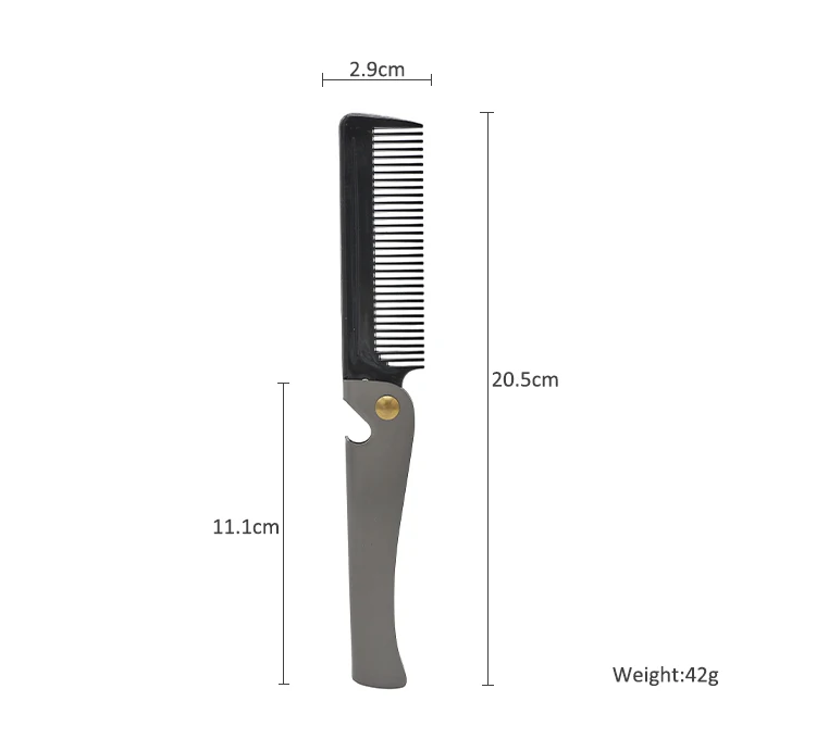 Stainless Steel Pocket Comb Men's Beard Shaping Tools Folding Beard