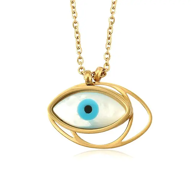 

necklace-00908 xuping 14k gold plated Muslim Islam accessories women Stainless Steel necklace, Turkish eye jewelry, 14k color
