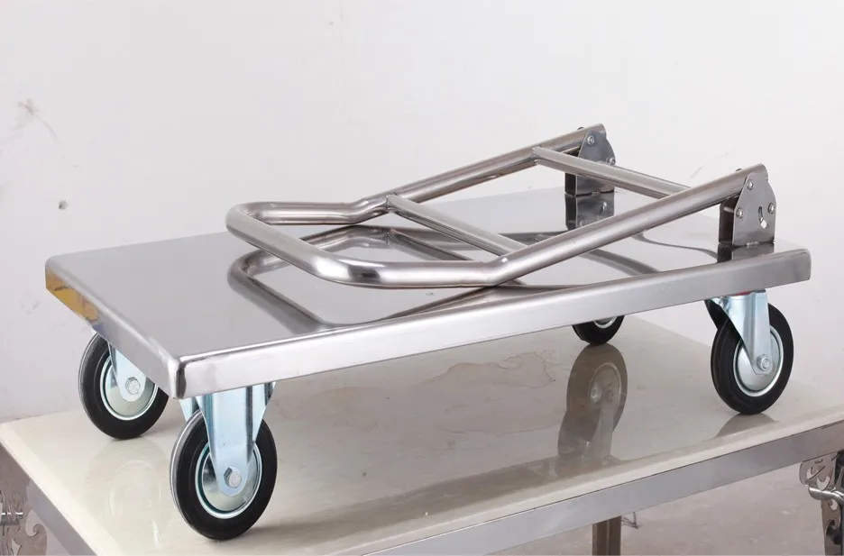 Stainless Steel Esd Trolley Movable Esd Cart Stainless Steel Multifuction Folding Hand Cart