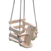 Outdoor fun modelling toddler wooden leaf rooster horse swing