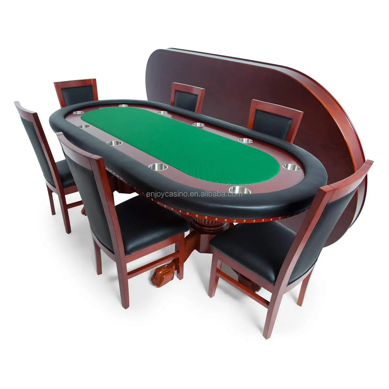Poker Table For 10 Players With Speed Cloth Playing Surface 93x45inch