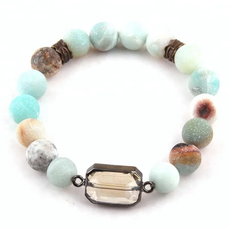 

Fashion 10mm Natural Stone Beads Crystal Amazonite Bracelet