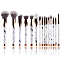 

Custom Logo Pro High Quality Synthetic Vegan Make Up Brushes Set Art Face Cosmetic OEM Private label 15pcs Marble Makeup Brush