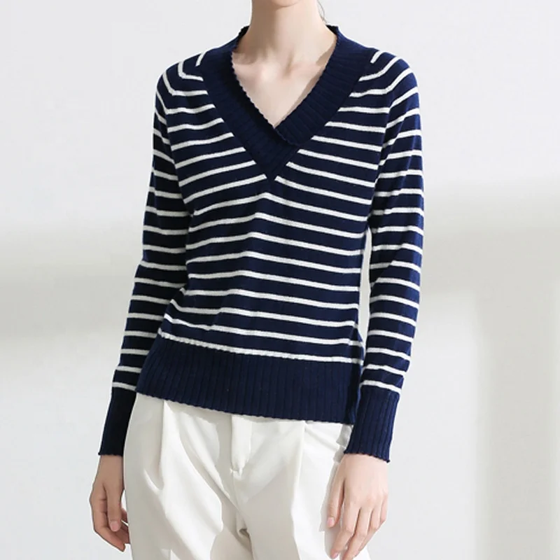 
Wholesale warm cashmere sweaters fashion knitted pullover for ladies 