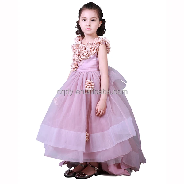 

Flower Girl Dresses for Wedding Fluffy Lovely Kids Girl Ball Gown Party Communion Pageant Dress, Dusty pink