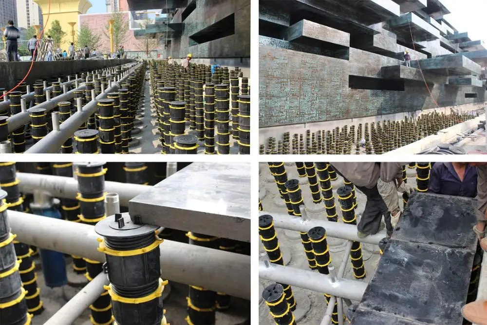 Raised paver support plastic adjustable pedestal